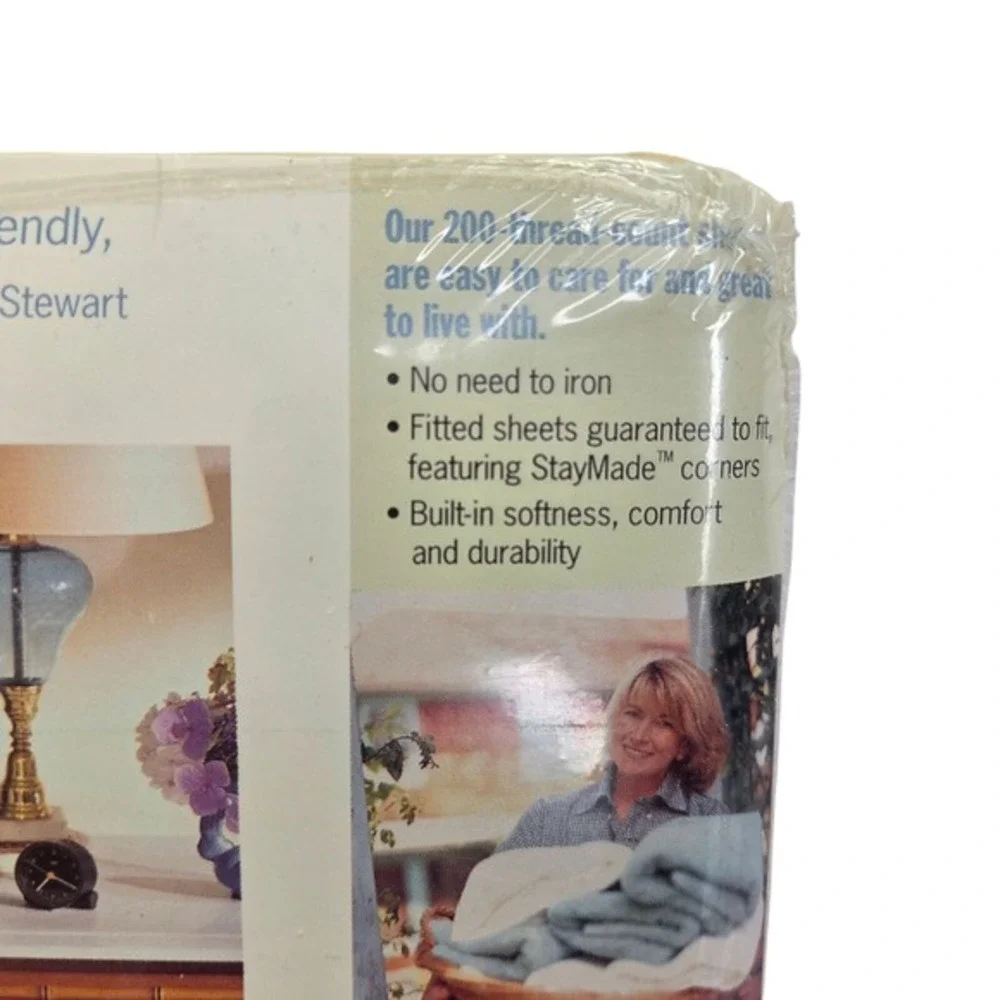 Martha‎ Stewart Twin Flat Bed Sheet Yellow Cottagecore Cotton Blend Vtg New